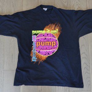 Pump It Up Reebok Vintage 1990's Union Jack Black Large T-Shirt